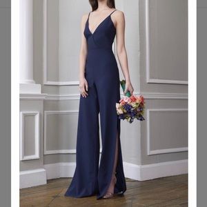 Monique Lhuillier crepe special occasion pantsuit